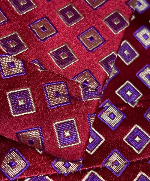 Christian Dior（クリスチャン ディオール）Christian Dior (クリスチャン ディオール) 総柄シルクテーラードジャケット レッド サイズ:44の古着・服飾アイテム