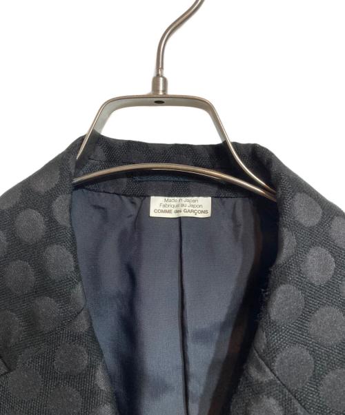 COMME des GARCONS HOMME PLUS（コムデギャルソンオムプリュス）COMME des GARCONS HOMME PLUS (コムデギャルソンオムプリュス) ドット柄ロングテーラードジャケット ブラック サイズ:Ｓの古着・服飾アイテム
