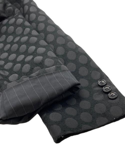 COMME des GARCONS HOMME PLUS（コムデギャルソンオムプリュス）COMME des GARCONS HOMME PLUS (コムデギャルソンオムプリュス) ドット柄ロングテーラードジャケット ブラック サイズ:Ｓの古着・服飾アイテム