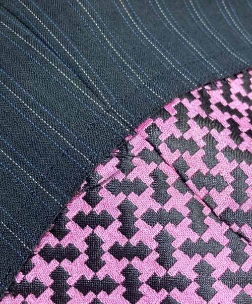 COMME des GARCONS HOMME PLUS（コムデギャルソンオムプリュス）COMME des GARCONS HOMME PLUS (コムデギャルソンオムプリュス) ドッキングテーラードジャケット グレー×ピンク サイズ:Sの古着・服飾アイテム