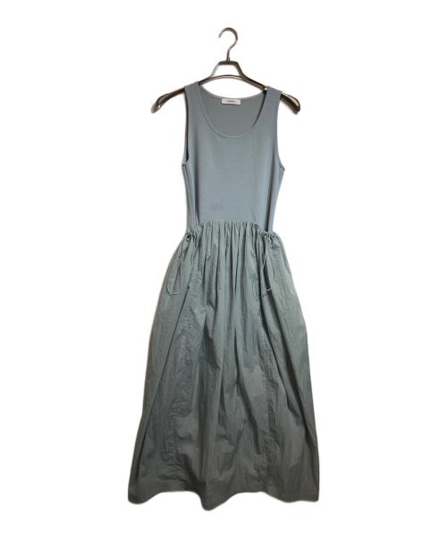 AMOMENTO（アモーメント）AMOMENTO (アモーメント) SHEER JERSEY ワンピース ブルーの古着・服飾アイテム