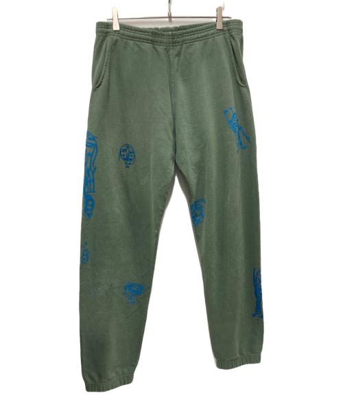 BRAIN DEAD（ブレインデッド）BRAIN DEAD (ブレインデッド) プリントスウェットパンツ グリーン サイズ:Mの古着・服飾アイテム