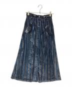 Tnewtiesトゥエンティーズ）の古着「ベロアスカート」｜ブラック×ネイビー