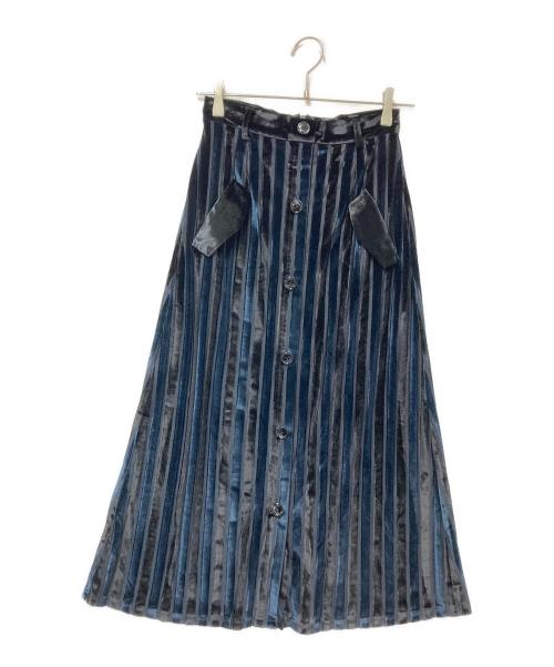 Tnewties（トゥエンティーズ）Tnewties (トゥエンティーズ) ベロアスカート ブラック×ネイビー サイズ:S 未使用品の古着・服飾アイテム