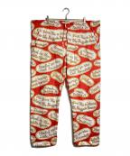 BODEボーディ）の古着「RODEO SLOGAN EASY PANTS」｜レッド
