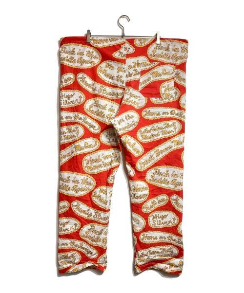 BODE（ボーディ）BODE (ボーディ) RODEO SLOGAN EASY PANTS レッド サイズ:S/Mの古着・服飾アイテム