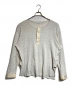 Yohji Yamamoto pour hommeヨウジヤマモト プールオム）の古着「ドッキングヘンリーネックサーマルカットソー」｜グレー