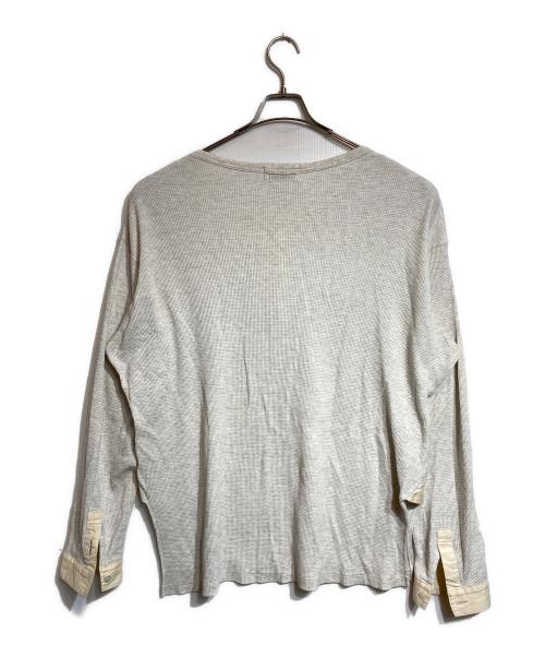 Yohji Yamamoto pour homme（ヨウジヤマモト プールオム）Yohji Yamamoto pour homme (ヨウジヤマモト プールオム) ドッキングヘンリーネックサーマルカットソー グレー サイズ:3の古着・服飾アイテム