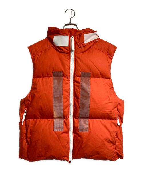 STONE ISLAND（ストーンアイランド）STONE ISLAND (ストーンアイランド) MARINA ワックスコーティングコットンポプリンダウンベスト オレンジ サイズ:Lの古着・服飾アイテム