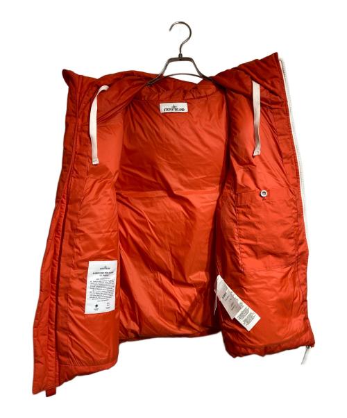 STONE ISLAND（ストーンアイランド）STONE ISLAND (ストーンアイランド) MARINA ワックスコーティングコットンポプリンダウンベスト オレンジ サイズ:Lの古着・服飾アイテム