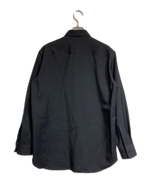 JIL SANDER（ジルサンダー）JIL SANDER (ジルサンダー) WOOL GABARDINE SHIRT ブラック サイズ:37の古着・服飾アイテム