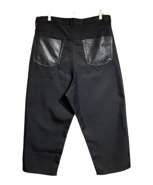 JUNYA WATANABE MAN（ジュンヤワタナベマン）JUNYA WATANABE MAN (ジュンヤワタナベマン) エステルヘビーツイル×フェイクレザーパンツ ブラック サイズ:Mの古着・服飾アイテム