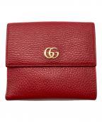 GUCCIグッチ）の古着「GGマーモントコンパクトウォレット」｜レッド