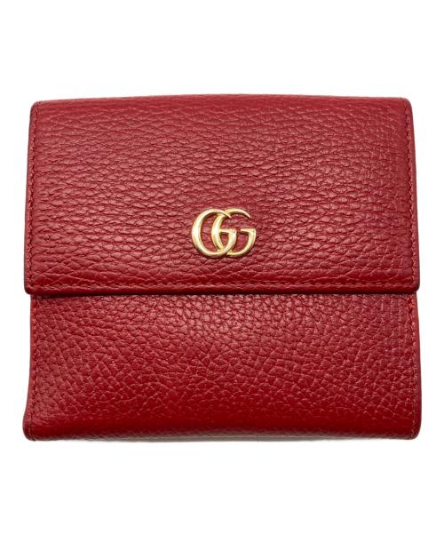 GUCCI（グッチ）GUCCI (グッチ) GGマーモントコンパクトウォレット レッドの古着・服飾アイテム