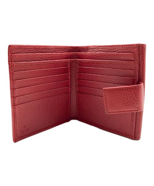 GUCCI（グッチ）GUCCI (グッチ) GGマーモントコンパクトウォレット レッドの古着・服飾アイテム