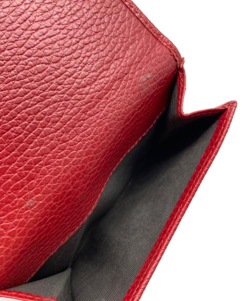 GUCCI（グッチ）GUCCI (グッチ) GGマーモントコンパクトウォレット レッドの古着・服飾アイテム