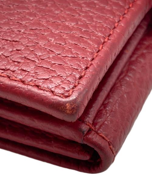 GUCCI（グッチ）GUCCI (グッチ) GGマーモントコンパクトウォレット レッドの古着・服飾アイテム