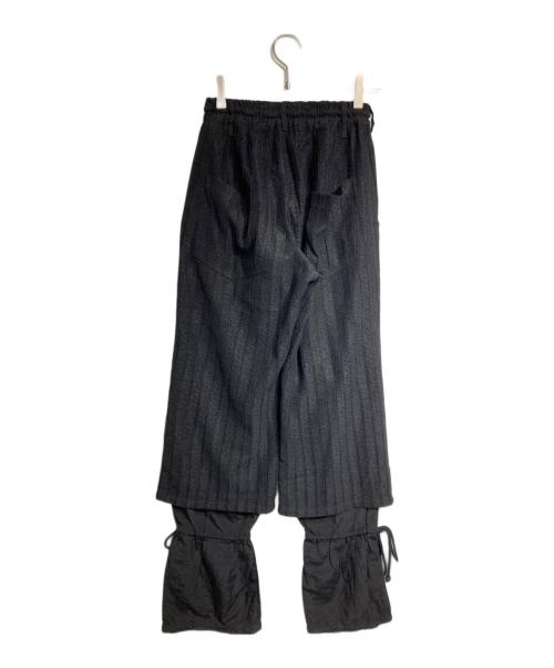 song for the mute（ソングフォーザミュート）Song for the Mute (ソングフォーザミュート) ELASTICATED WIDE LEG DRESS PANT/エラスティケ―テッド ワイドレッグ ドレスパンツ ブラック サイズ:44の古着・服飾アイテム