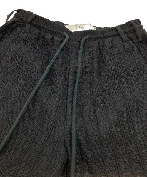 song for the mute（ソングフォーザミュート）Song for the Mute (ソングフォーザミュート) ELASTICATED WIDE LEG DRESS PANT/エラスティケ―テッド ワイドレッグ ドレスパンツ ブラック サイズ:44の古着・服飾アイテム