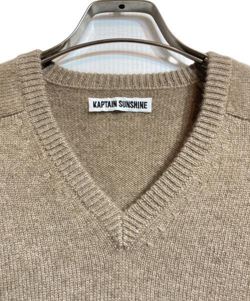 KAPTAIN SUNSHINE（キャプテンサンシャイン）KAPTAIN SUNSHINE (キャプテンサンシャイン) Cashmere V-Neck Pullover ブラウン サイズ:36の古着・服飾アイテム