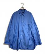 COMME des GARCONS HOMMEコムデギャルソン オム）の古着「ロゴオーバーサイズシャツ」｜ブルー