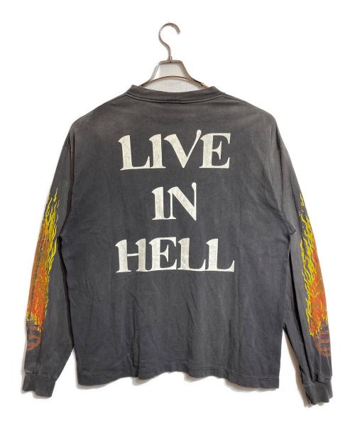SAINT MICHAEL（セントマイケル）SAINT MICHAEL (セントマイケル) LS TEE/LIVE IN HELL グレー サイズ:XLの古着・服飾アイテム