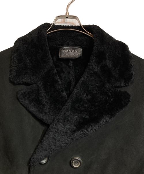 PRADA（プラダ）PRADA (プラダ) シープスキンムートンジャケット ブラック サイズ:52の古着・服飾アイテム