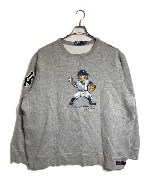 POLO RALPH LAUREN（ポロ・ラルフローレン）POLO RALPH LAUREN (ポロ・ラルフローレン) NEW YORK YANKEES (ニューヨークヤンキース) ポロベアMLBスウェット グレー サイズ:XXLの古着・服飾アイテム