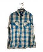 RRLダブルアールエル）の古着「チェックヘビーネルシャツ」｜ブルー