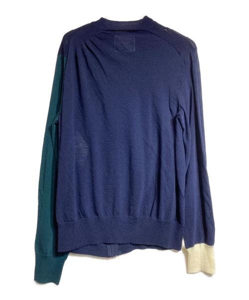 sacai（サカイ）sacai (サカイ) ジップデザイン切替セーター ネイビー サイズ:1の古着・服飾アイテム