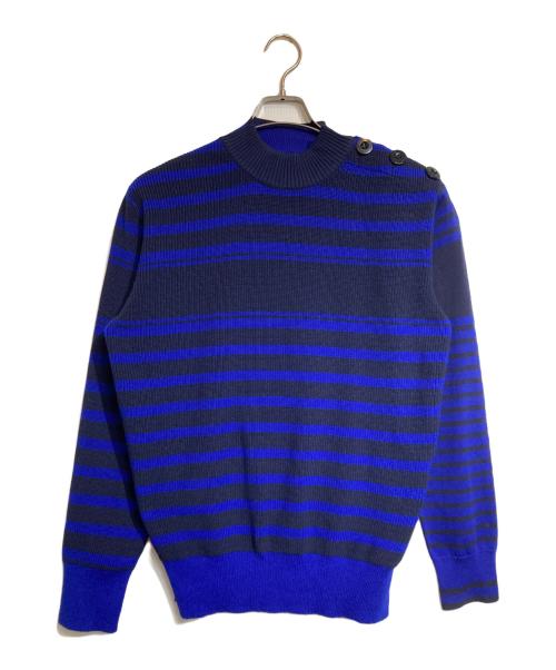 sacai（サカイ）sacai (サカイ) ボタンデザインボーダーニット ブラック×ネイビー サイズ:1の古着・服飾アイテム