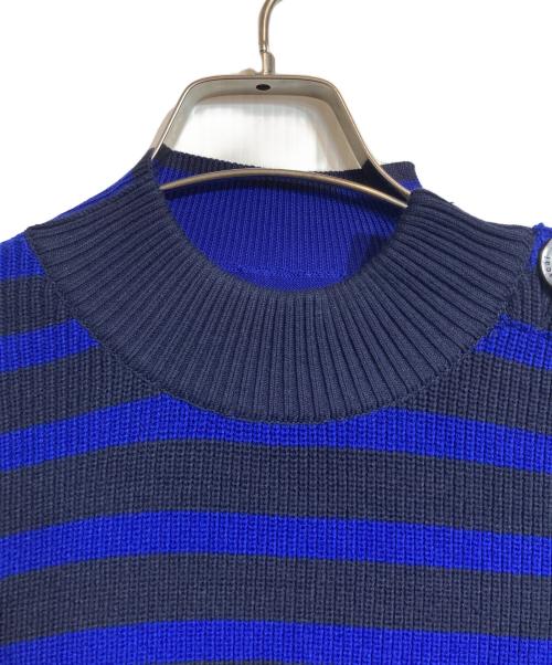 sacai（サカイ）sacai (サカイ) ボタンデザインボーダーニット ブラック×ネイビー サイズ:1の古着・服飾アイテム