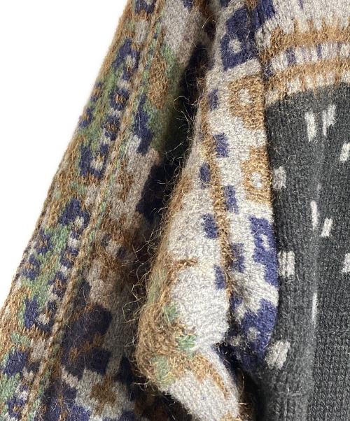 sacai（サカイ）sacai (サカイ) フローラルストライプエンブロイダリーニット ブラック×ブラウン サイズ:1の古着・服飾アイテム