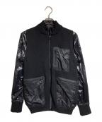 sacaiサカイ）の古着「ニット×ナイロンドッキングジャケット」｜ブラック