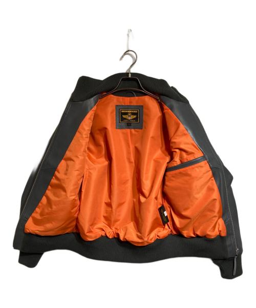 MORGAN MEMPHIS BELLE（モーガン メンフィス ベル）MORGAN MEMPHIS BELLE (モーガン メンフィス ベル) レザーフライトジャケット グレー サイズ:Lの古着・服飾アイテム