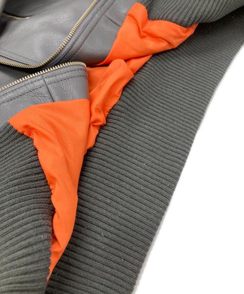 MORGAN MEMPHIS BELLE（モーガン メンフィス ベル）MORGAN MEMPHIS BELLE (モーガン メンフィス ベル) レザーフライトジャケット グレー サイズ:Lの古着・服飾アイテム