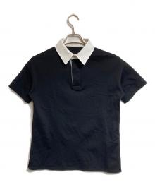 THE RERACS（ザ リラクス）の古着「100/3 COTTON KANOKO ARF CLERIC POLO SHIRT SHORT SLEEVE」｜ブラック