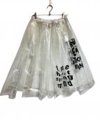 BLACK COMME des GARCONSブラックコムデギャルソン）の古着「slogan-print transparent skirt」｜ブラック