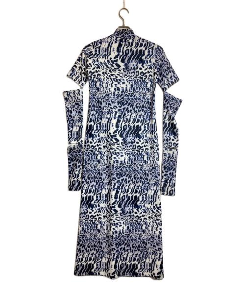 JOHN LAWRENCE SULLIVAN（ジョン ローレンス サリバン）JOHN LAWRENCE SULLIVAN (ジョン ローレンス サリバン) Leopard print cut-off dress ブルー サイズ:Sの古着・服飾アイテム