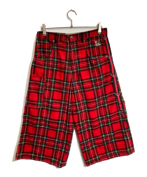 stuka（ストゥーカ）stuka (ストゥーカ) コーデュロイチェックパンツ レッド サイズ:32の古着・服飾アイテム