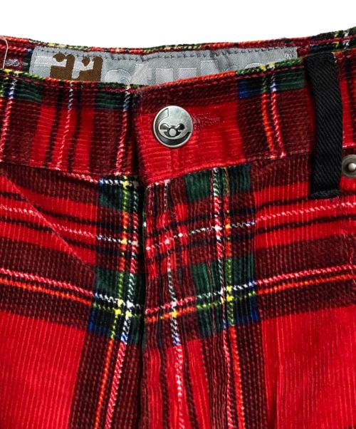 stuka（ストゥーカ）stuka (ストゥーカ) コーデュロイチェックパンツ レッド サイズ:32の古着・服飾アイテム