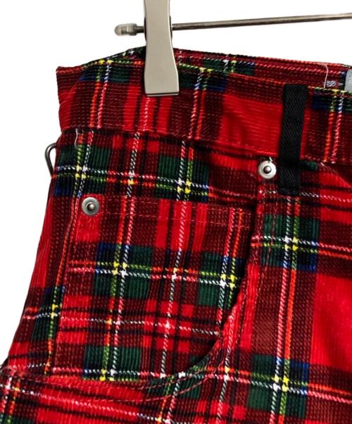 stuka（ストゥーカ）stuka (ストゥーカ) コーデュロイチェックパンツ レッド サイズ:32の古着・服飾アイテム
