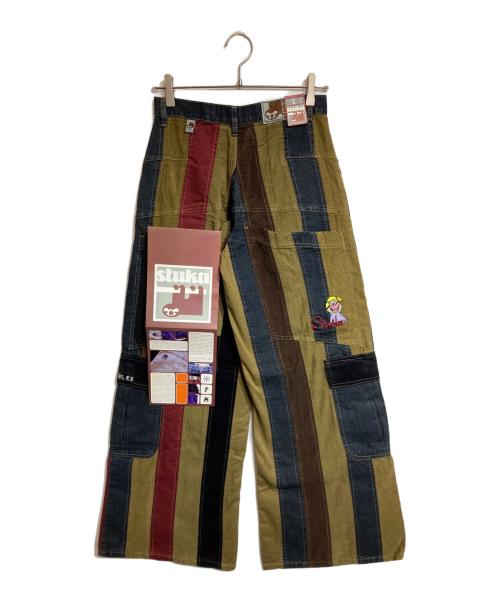 stuka（ストゥーカ）stuka (ストゥーカ) バギーコーデュロイパンツ ブラウン×インディゴ サイズ:30の古着・服飾アイテム