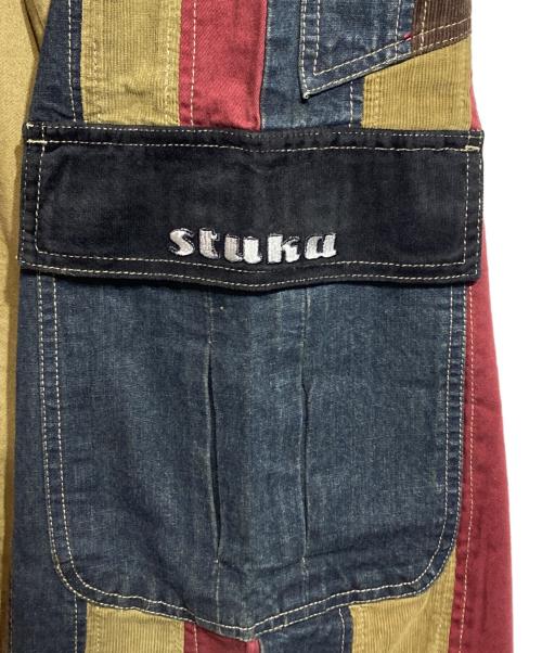 stuka（ストゥーカ）stuka (ストゥーカ) バギーコーデュロイパンツ ブラウン×インディゴ サイズ:30の古着・服飾アイテム