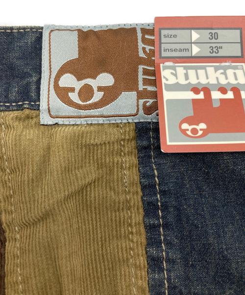 stuka（ストゥーカ）stuka (ストゥーカ) バギーコーデュロイパンツ ブラウン×インディゴ サイズ:30の古着・服飾アイテム