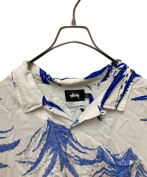 stussy（ステューシー）stussy (ステューシー) NOMA t.d. (ノーマティーディー) CACTUS RAYON SHIRT ブルー×ホワイト サイズ:XLの古着・服飾アイテム