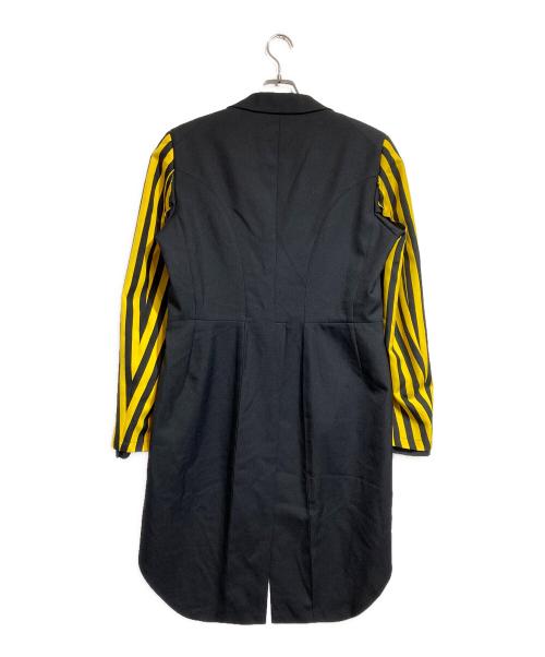 COMME des GARCONS HOMME PLUS（コムデギャルソンオムプリュス）COMME des GARCONS HOMME PLUS (コムデギャルソンオムプリュス) ストライプ切替燕尾ジャケット ブラック サイズ:Mの古着・服飾アイテム