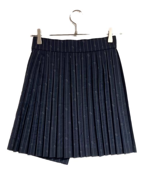 CHARLES JEFFREY LOVERBOY（チャールズ ジェフリー ラバーボーイ）CHARLES JEFFREY LOVERBOY (チャールズ ジェフリー ラバーボーイ) プリーツラップミニスカート ネイビー サイズ:XSの古着・服飾アイテム