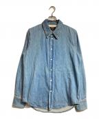 CALVIN KLEIN 205W39NYC×JAWSカルバンクライン205W39NYC×ジョーズ）の古着「バックプリントデニムシャツ」｜インディゴ
