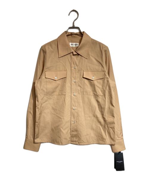 Saint Laurent Paris（サンローランパリ）Saint Laurent Paris (サンローランパリ) コットンショートシャツ ベージュ サイズ:38の古着・服飾アイテム